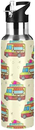 Бутилка за вода Glaphy Cartoon Ice Cream Камиони със Сламен капак, без BPA, 20 грама, Бутилки за Вода, Изолирани