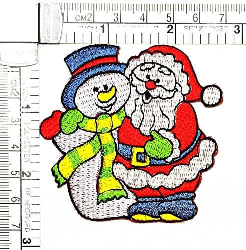 Kleenplus 3 бр. Дядо Коледа и Снежен човек, железни ивици, Коледна рисунка, детска модерен стил, бродирани мотиви,