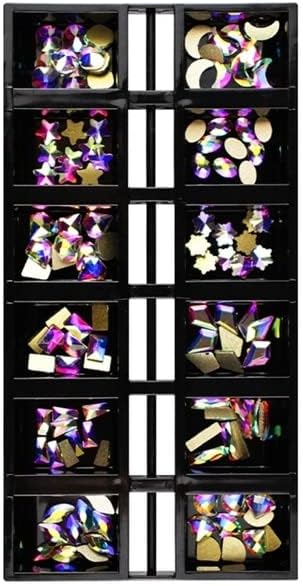 120шт 3D Кристали за дизайн на ноктите Многоформные Блестящи Стъклени Плоски Камъни за Дизайн Декорация на нокти
