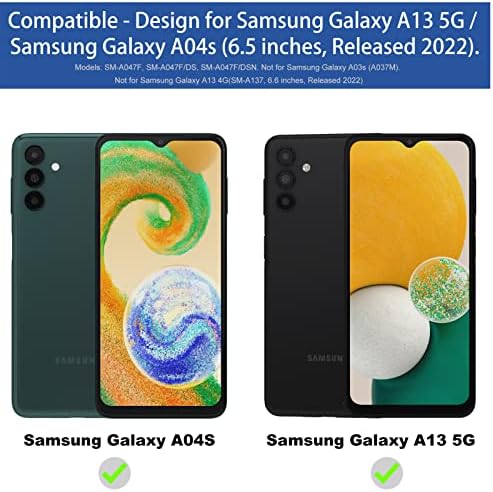 Калъф за телефон Ailiber за Samsung Galaxy A04S, Калъф Galaxy A13 5G с защитно фолио за екрана, Кобур с Превръщането
