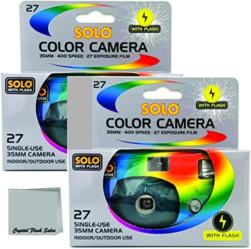 Използвана камера с 35 мм фолио за еднократна употреба, 400 експозиции ASA / ISO 27 със светкавица, комплект