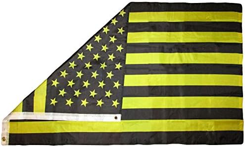 AES Американски Едро Флаг 3x5 USA 50 Star Black & Yellow Bruins 3 'x5' От Найлон и полиестер Премиум качество