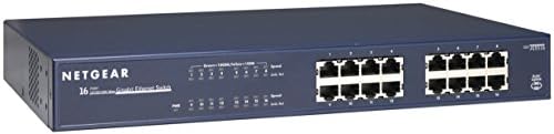 Unmanaged switch NETGEAR с 16 порта Gigabit Ethernet (JGS516) - за настолен компютър или инсталиране на багажник