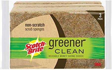 Гъба-търкане Scotch-Brite Зеленият Clean, не царапающаяся, от естествени влакна, 3 бр. (опаковка от по 7 броя)