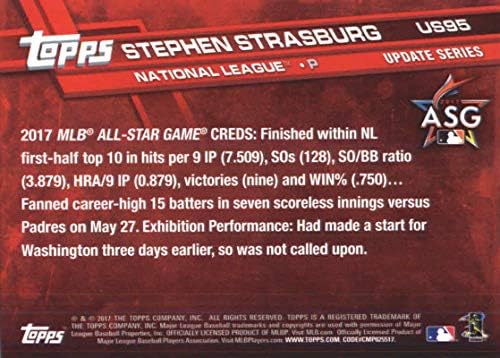 Актуализация серия 2017 US95 Стивън Страсбург Вашингтон Нэшнлз Бейзболна картичка All Star Card