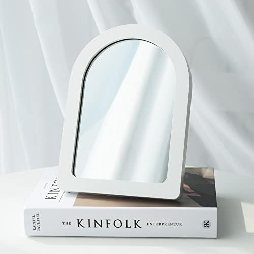 LONGSHENG - 2001 Г. - Огледало за грим от Бяло Дърво, Правоъгълно Десктоп Огледало за грим, Стенни Огледала
