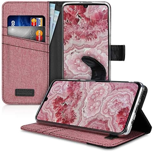 чанта-портфейл kwmobile е съвместим с Huawei P30 Lite - Калъф от плат или изкуствена кожа, флип-надолу капак