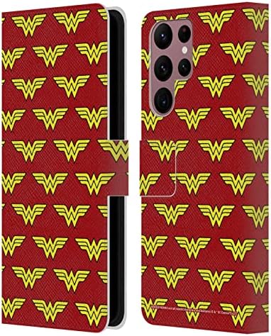 Дизайн на своята практика за главата Официално Лицензиран Wonder Woman DC Comics Текстови Лога Кожен Калъф-Книжка-джобен