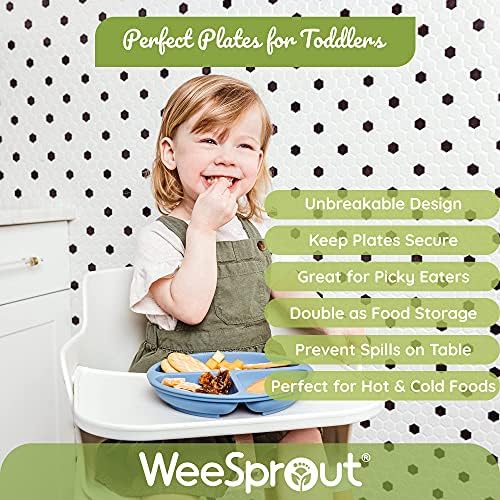 Изсмукване на плоча WeeSprout за бебета и малки деца | Силикон | на Плоча остават на място с функция за