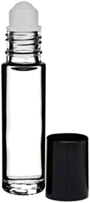 12 бр Прозрачни стъклени ролкови бутилки, празни многократно преобръщане бутилки за етерично масло. Идеален