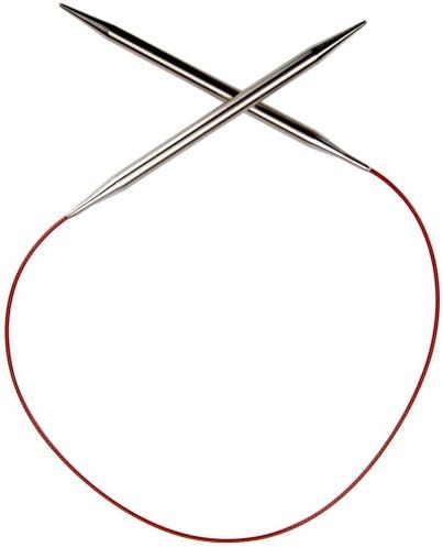 Червена Лейси Кръгла спица ChiaoGoo 24 (61 см) от неръждаема стомана, размера на спиците на US 5 (3,75 мм) 7024-5