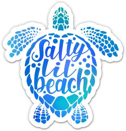 Плажни етикети Salty Лил - 2 опаковки, 3-инчов стикери - Водоустойчив винил за колата, телефон, бутилки с вода, лаптоп - Забавни стикери за почивка в океана с морска Косте?