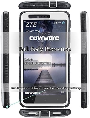 Калъф COVRWARE [Iron Tank], съвместим с ZTE ZMAX PRO / ZTE Кери, с вградена [Защитно фолио за екрана] солидна