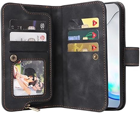 Защитен калъф-портфейл с кобур, който е Съвместим с Samsung Galaxy Note10 Pro, Тънък калъф-награда от изкуствена