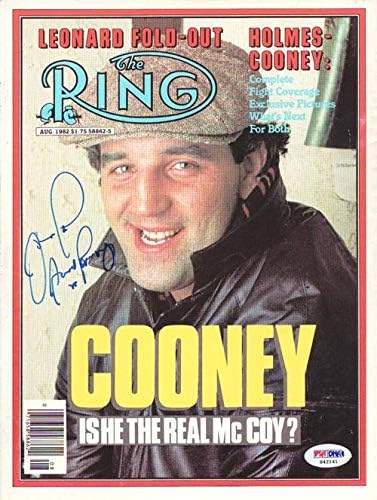 Джери Куни постави автограф на корицата на списание Ring Magazine PSA/DNA S42141 - Боксови списания с автограф